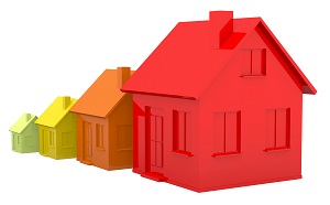 увеличение стоимости недвижимости-четыре дома каждый больше предыдущего