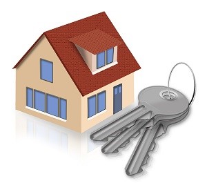 сдача нового дома-рисунок дома и связка ключей